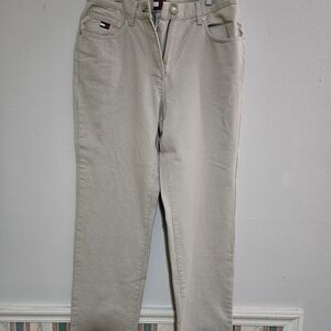 Tommy Hilfiger Women's Beige Straight-Leg Jeans Size 14